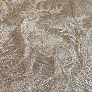 Beautiful, vintage linen woven tablecloth Excellent condition animals deer